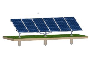 Structură zincată pentru 6 panouri cu montare la sol prin betonare, 1 Stâlp, 1 Rând panouri