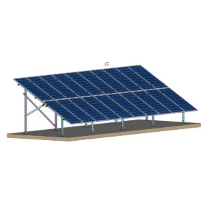 Structură zincată pentru 20 panouri cu montare la sol pe placă betonată, 2 Stâlpi, 2 Rânduri panouri