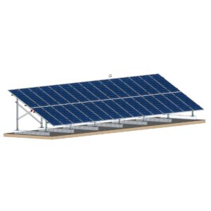 Structură zincată pentru 30 panouri cu montare la sol pe dale din beton, 2 Stâlpi, 2 Rânduri panouri