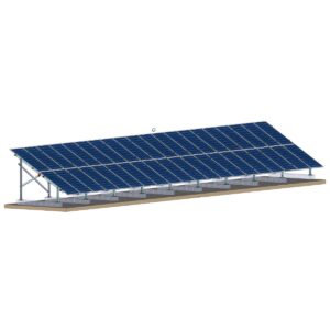 Structură zincată pentru 40 panouri cu montare la sol pe dale din beton, 2 Stâlpi, 2 Rânduri panouri