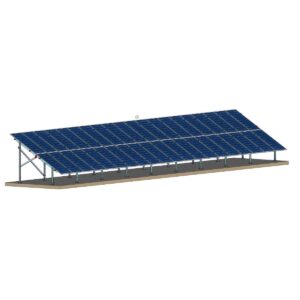 Structură zincată pentru 40 panouri cu montare la sol pe placă betonată, 2 Stâlpi, 2 Rânduri panouri