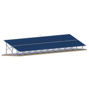 Structură zincată pentru 50 panouri cu montare la sol pe dale din beton, 2 Stâlpi, 2 Rânduri panouri