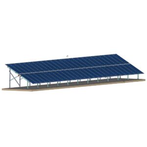 Structură zincată pentru 50 panouri cu montare la sol pe placă betonată, 2 Stâlpi, 2 Rânduri panouri